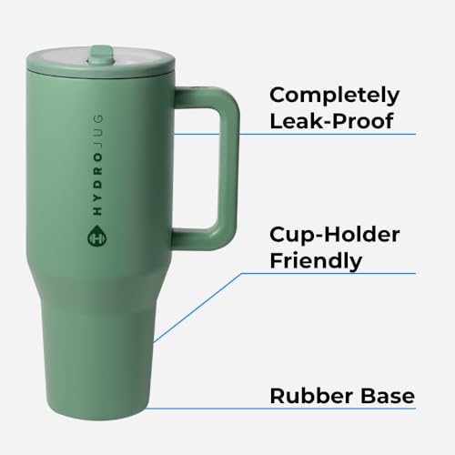 Modern 40 oz Tumbler with Handle & Simple Flip Straw - Car Cup Holder Friendly