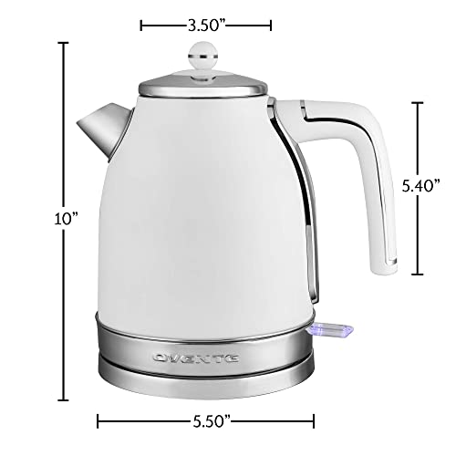 1.7 Liter Victoria Collection, 1500 Watt Power Tea Maker Boiler with Auto Shut-Off Boil Dry Water Gauge, White Matte