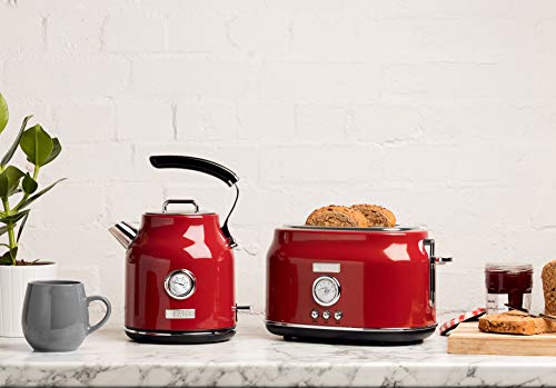 Haden Dorset Wide Slot Stainless Steel 2 Slice Retro Toaster and Dorset 1.7 Liter