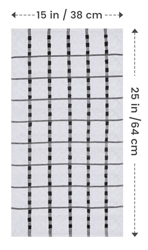 Towels Kitchen Towels, 15 x 25 Inches, 100% Ring Spun Cotton Super Soft and Absorbent Black Dish Towels, Tea Towels and Bar Towels, (Pack of 12)