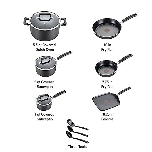 12 Piece, Oven Broiler Safe 350F Pots and Pans Kitchen Cooking Set