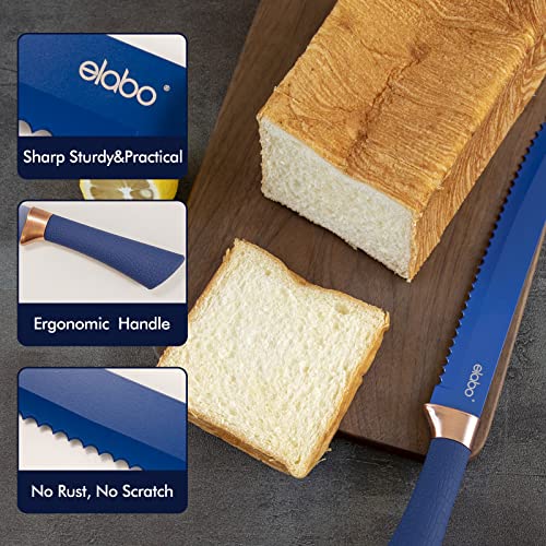 Kitchen Knife Set - 16 Pieces Stainless Steel Knives, Rose Gold Handle