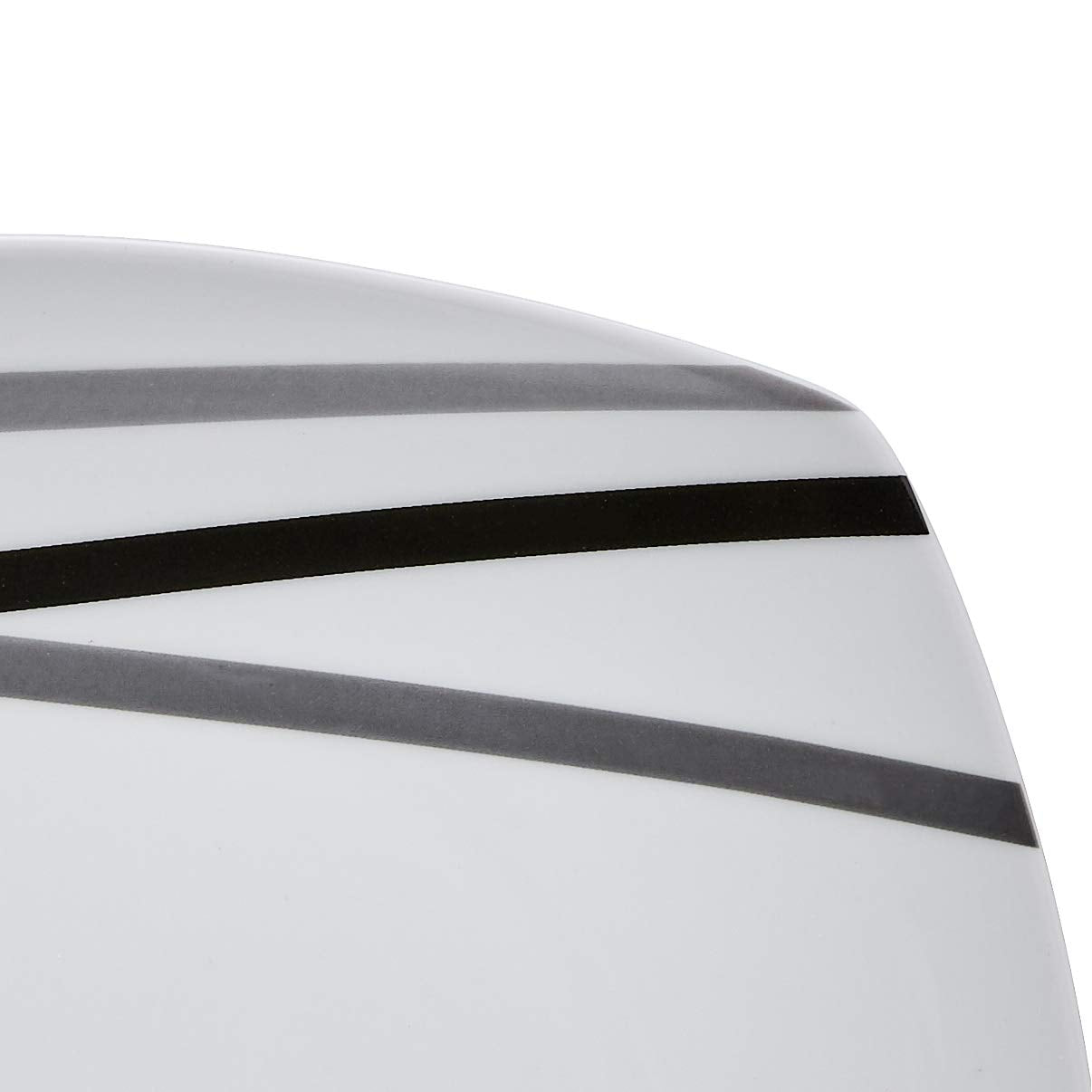 18 Piece Kitchen Dinnerware Set - Square Plates Modern Beams