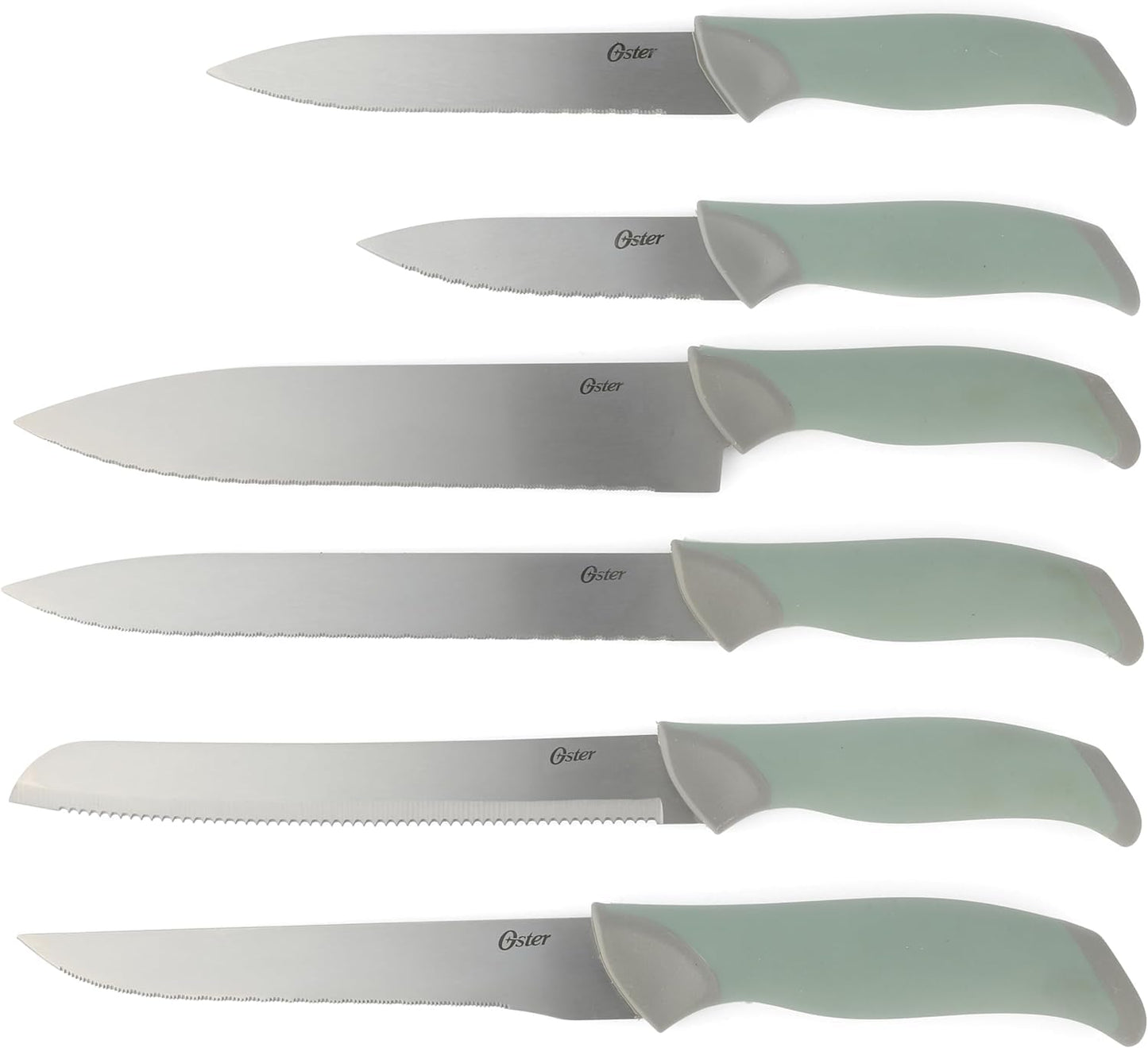 Lindbergh 14 Piece Stainless Steel Kitchen Knife Block Set Sage Green