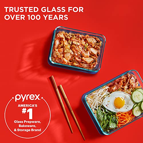 Pyrex Simply Store 3-Pack (3, 6 & 11 Cup) Large Rectangular Glass Food Storage Containers Set, Snug Fit Non-Toxic Plastic BPA-Free Lids, Freezer Dishwasher Microwave Safe