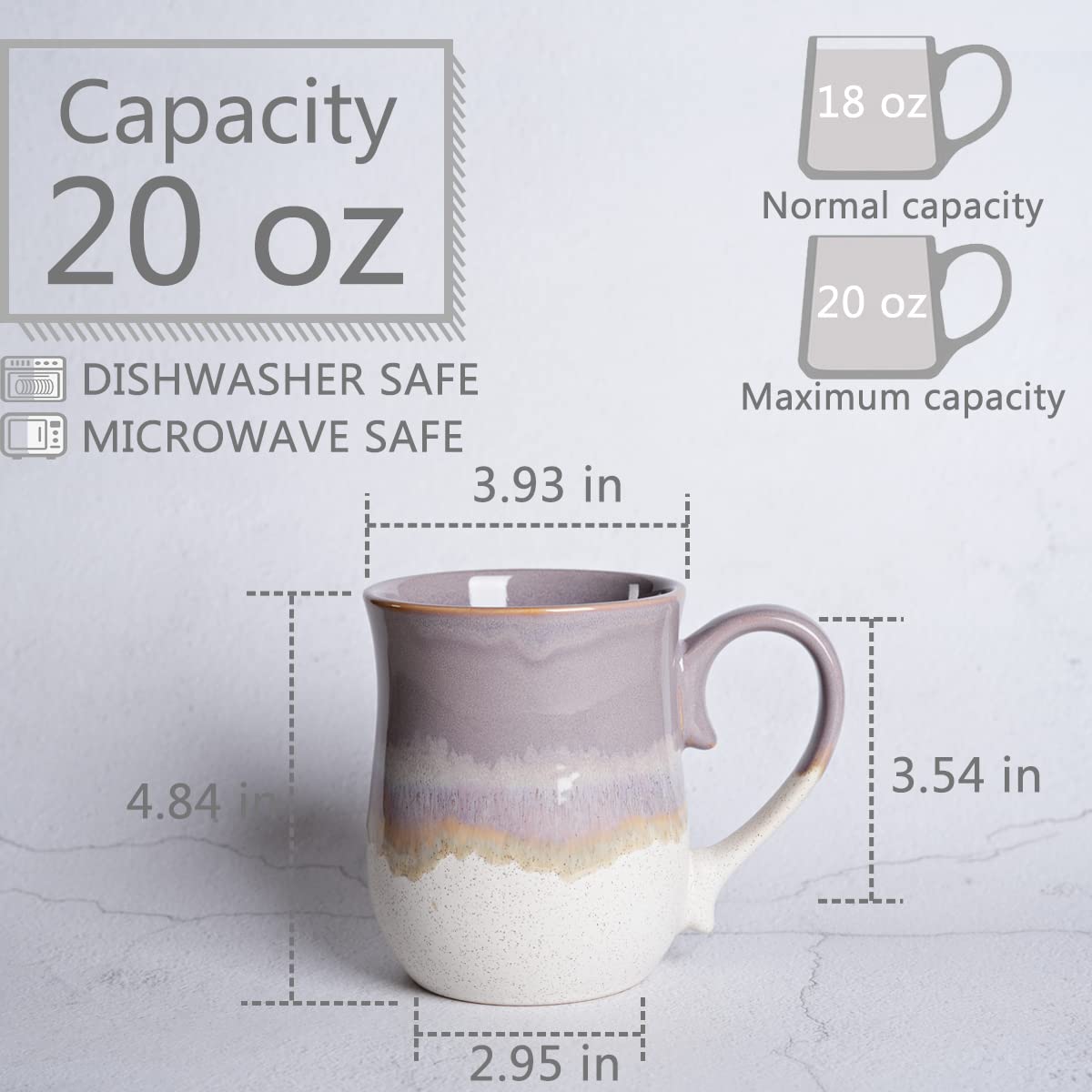 Large Ceramic Coffee Mug Big Tea Cup for Office and Home Dishwasher a