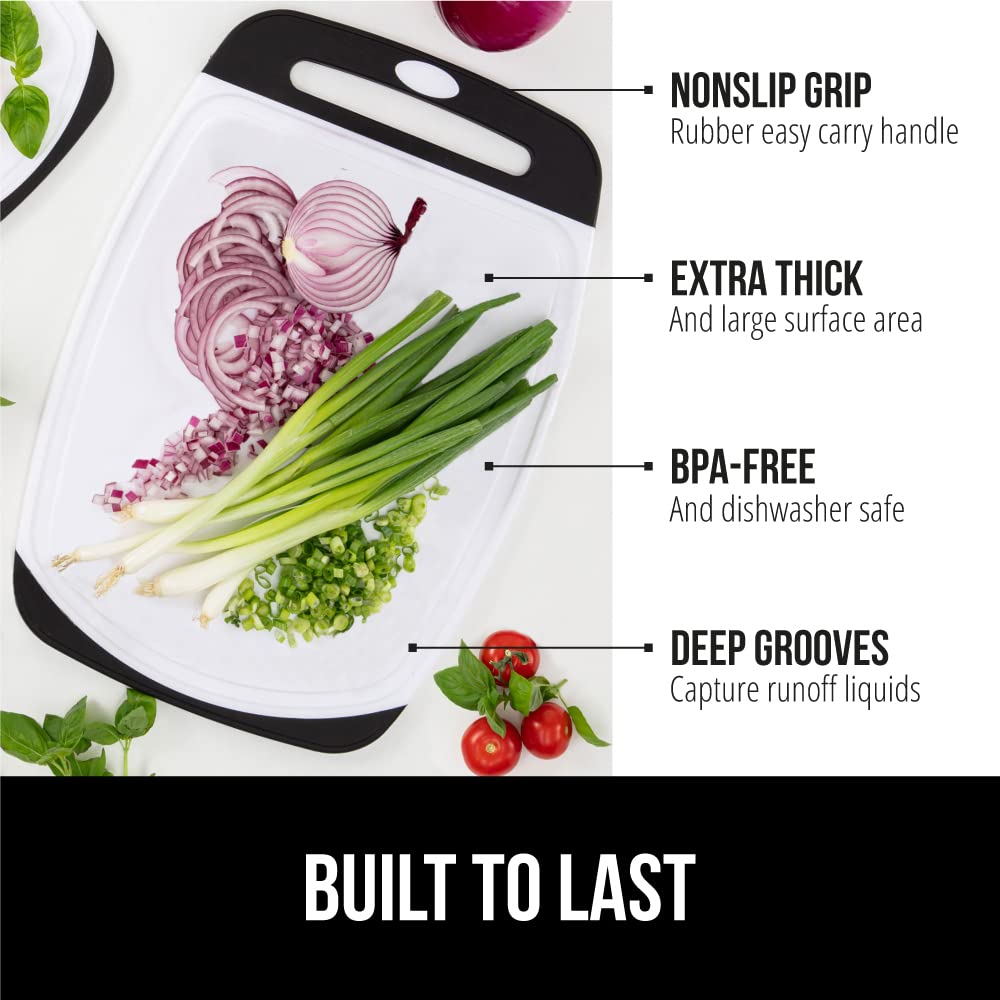The Original Gorilla Grip Oversized 100% BPA Free Reversible Durable Kitchen Cutting Board Set of 3
