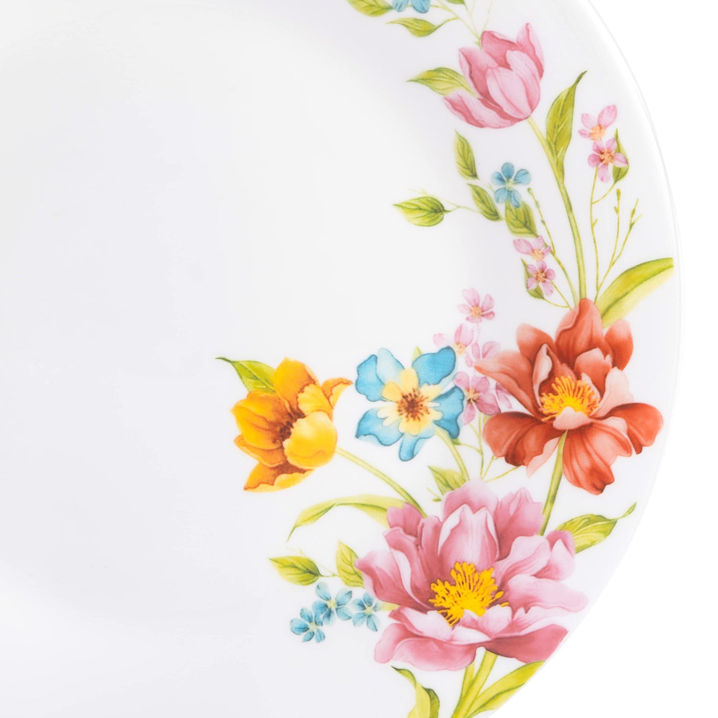 Ultra Break and Chip Resistant Dinnerware Set (18pcs), Red Floral