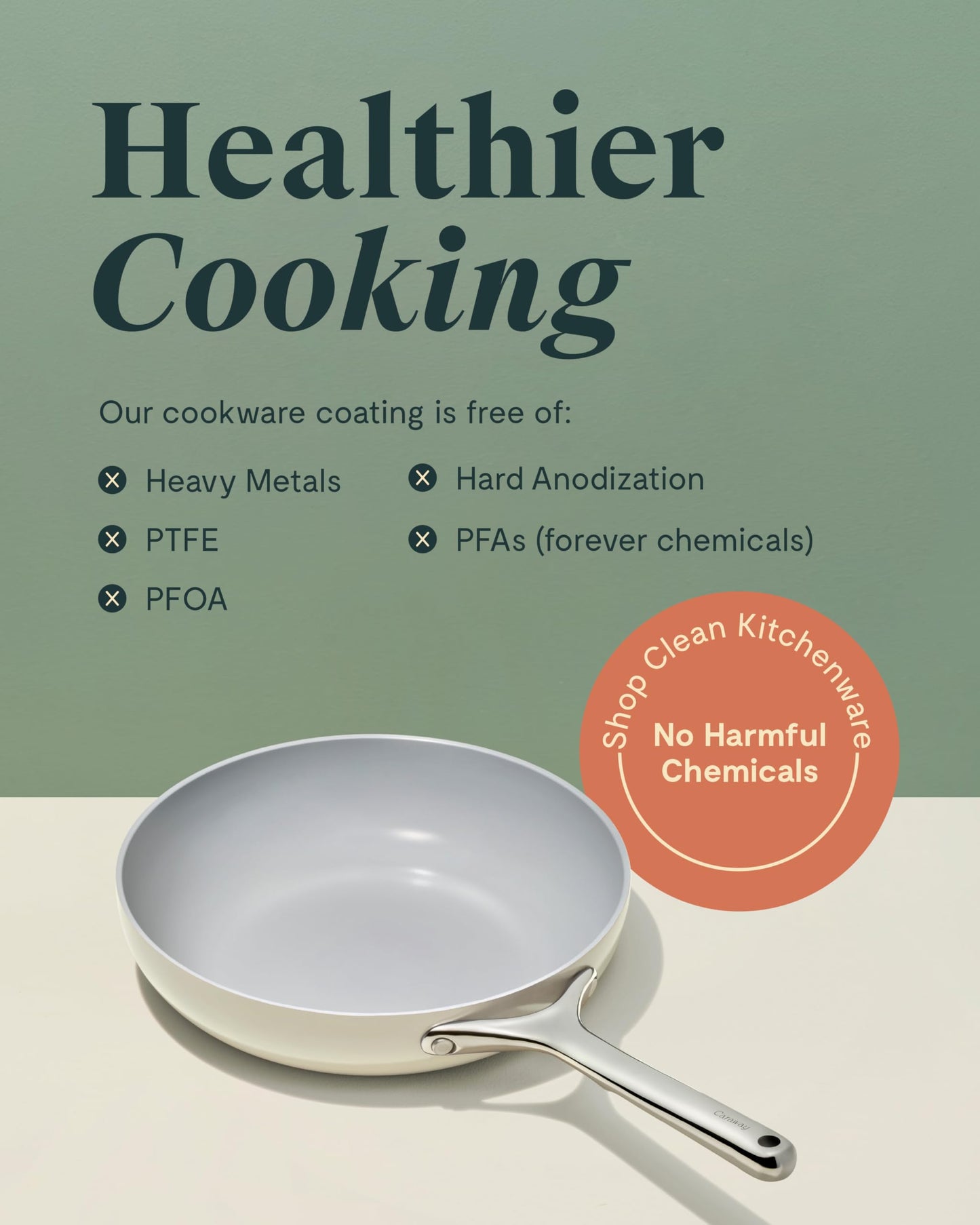 Ceramic Frying Pan (2.7 qt, 10.5") - Non Toxic Compatible with All Stovetops Gas Electric & Induction