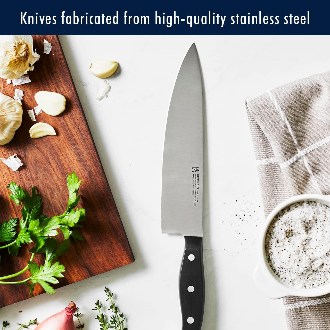 Premium Quality 15-Piece Knife Set with Block, Razor-Sharp