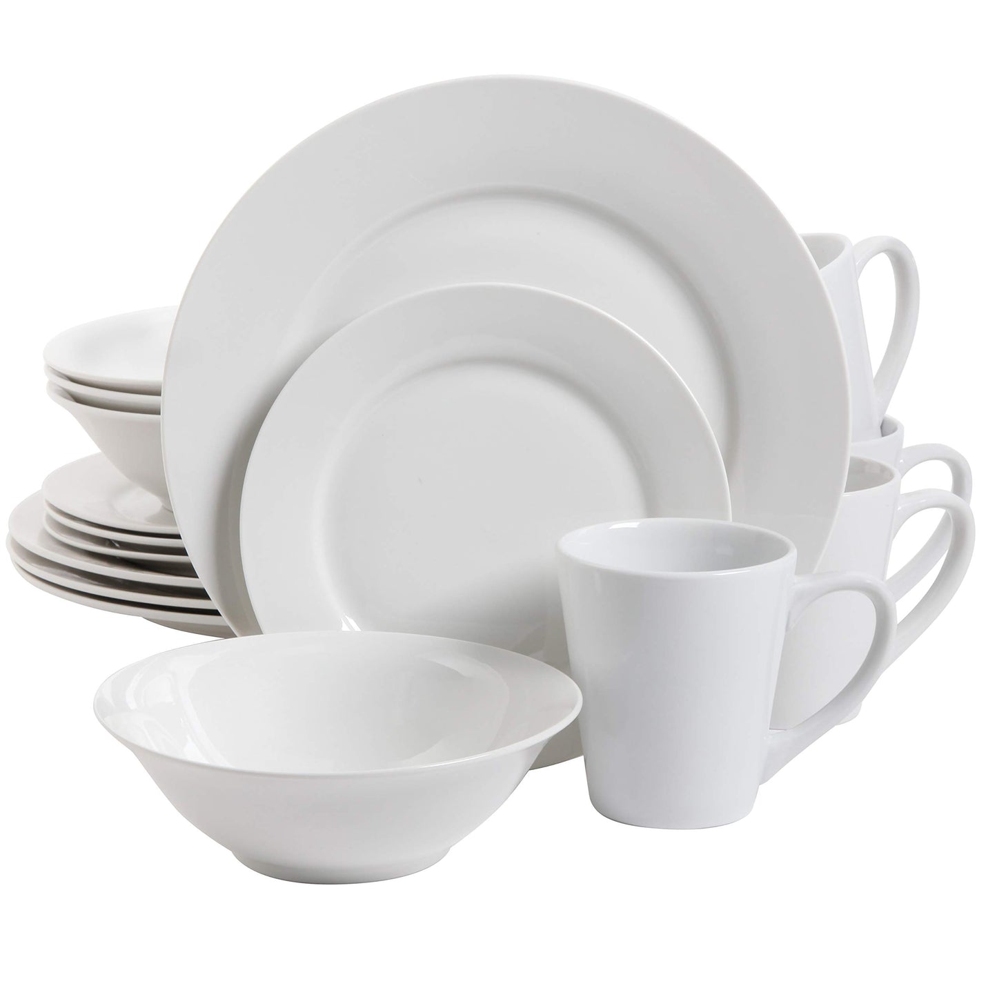 Amelia Court Porcelain Chip Resistant Dinnerware Set, Service for 4 (16pcs)