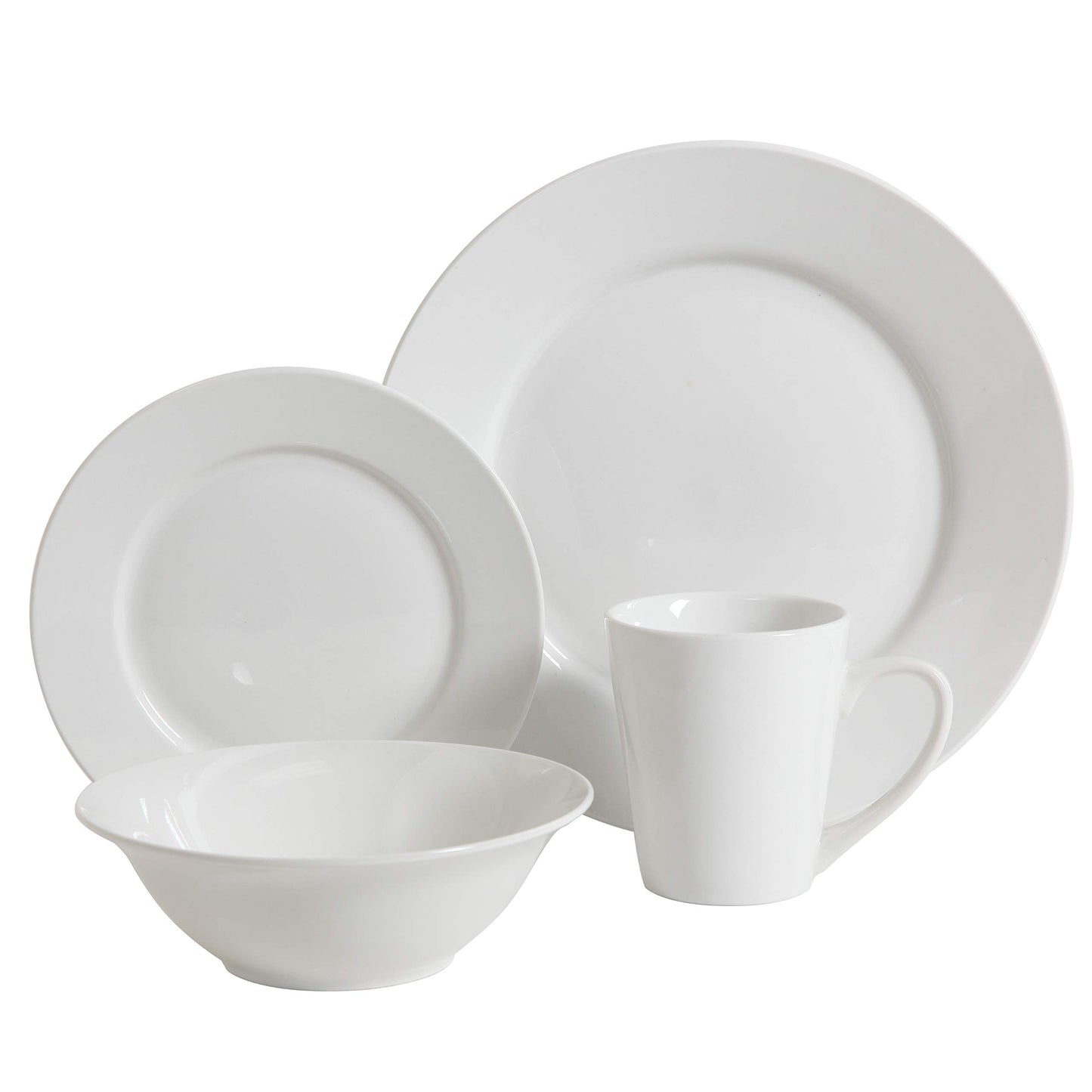 Amelia Court Porcelain Chip Resistant Dinnerware Set, Service for 4 (16pcs)