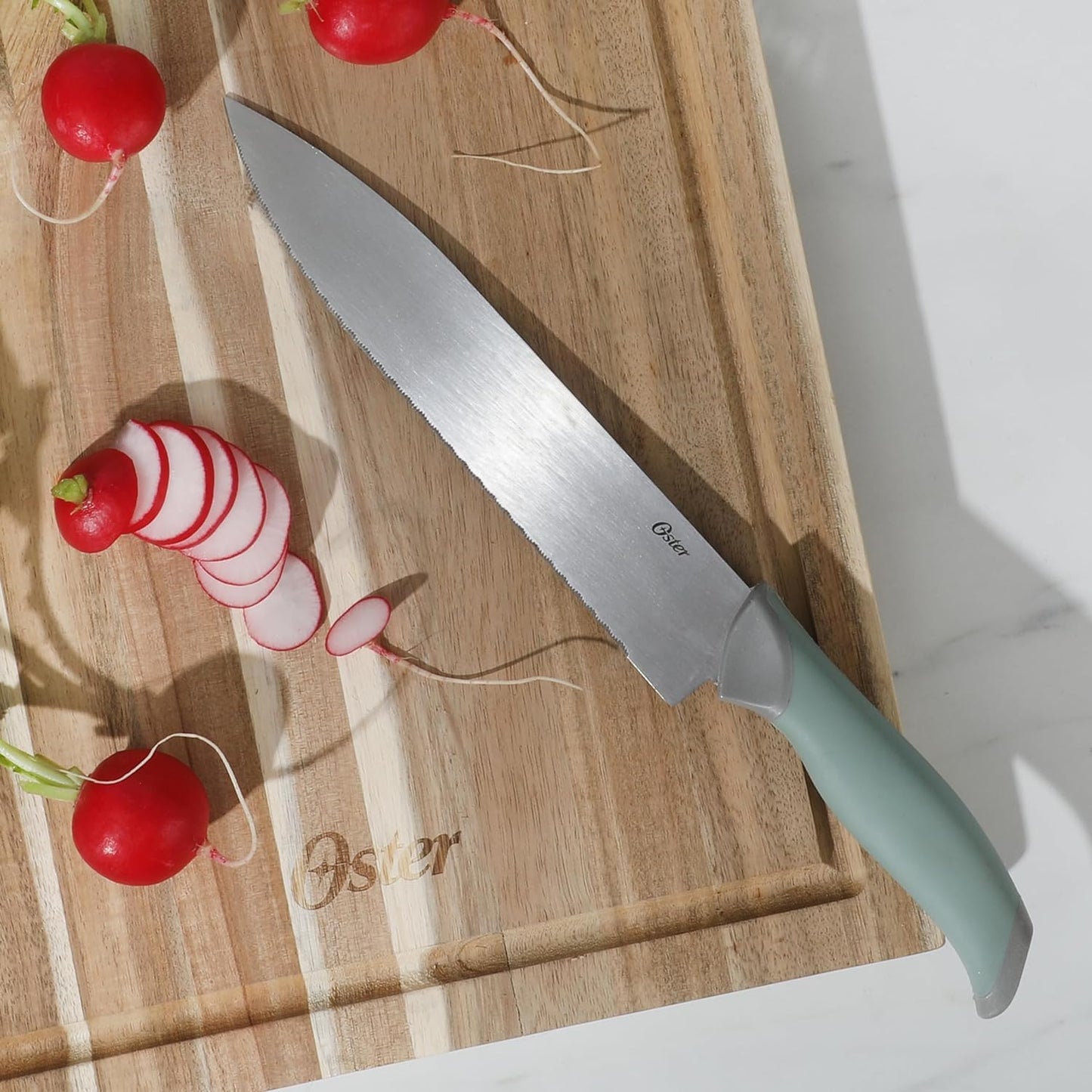 Lindbergh 14 Piece Stainless Steel Kitchen Knife Block Set Sage Green