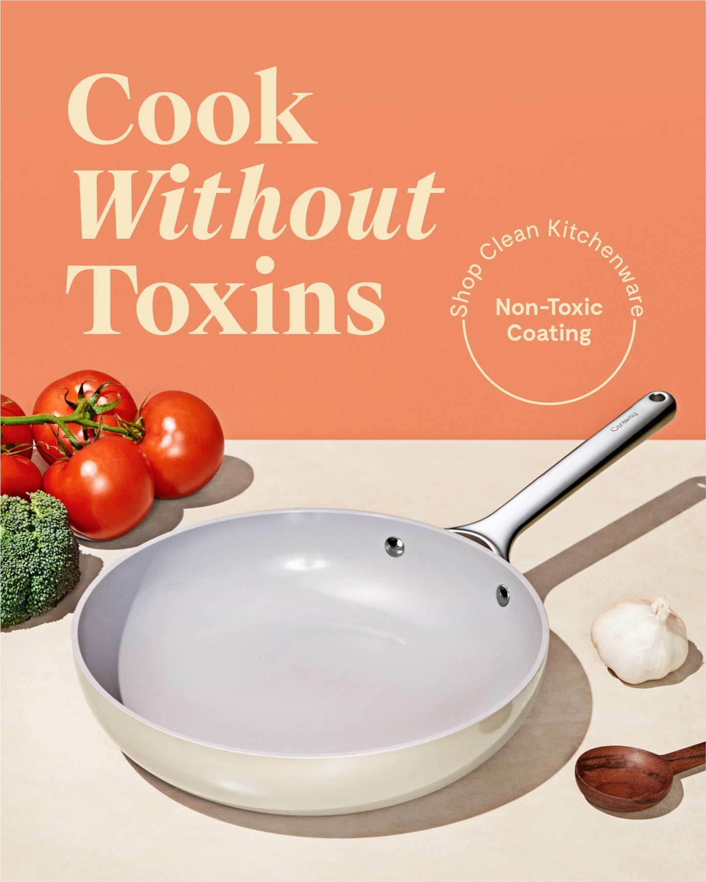 Ceramic Frying Pan (2.7 qt, 10.5") - Non Toxic Compatible with All Stovetops Gas Electric & Induction