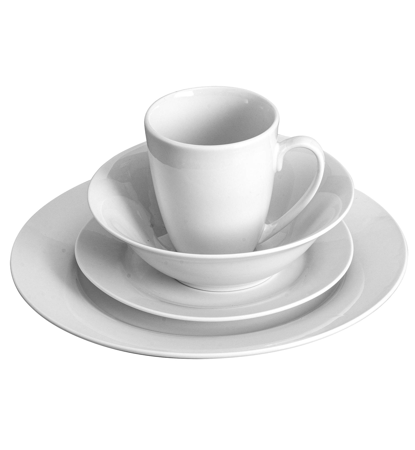 Amelia Court Porcelain Chip Resistant Dinnerware Set, Service for 4 (16pcs)
