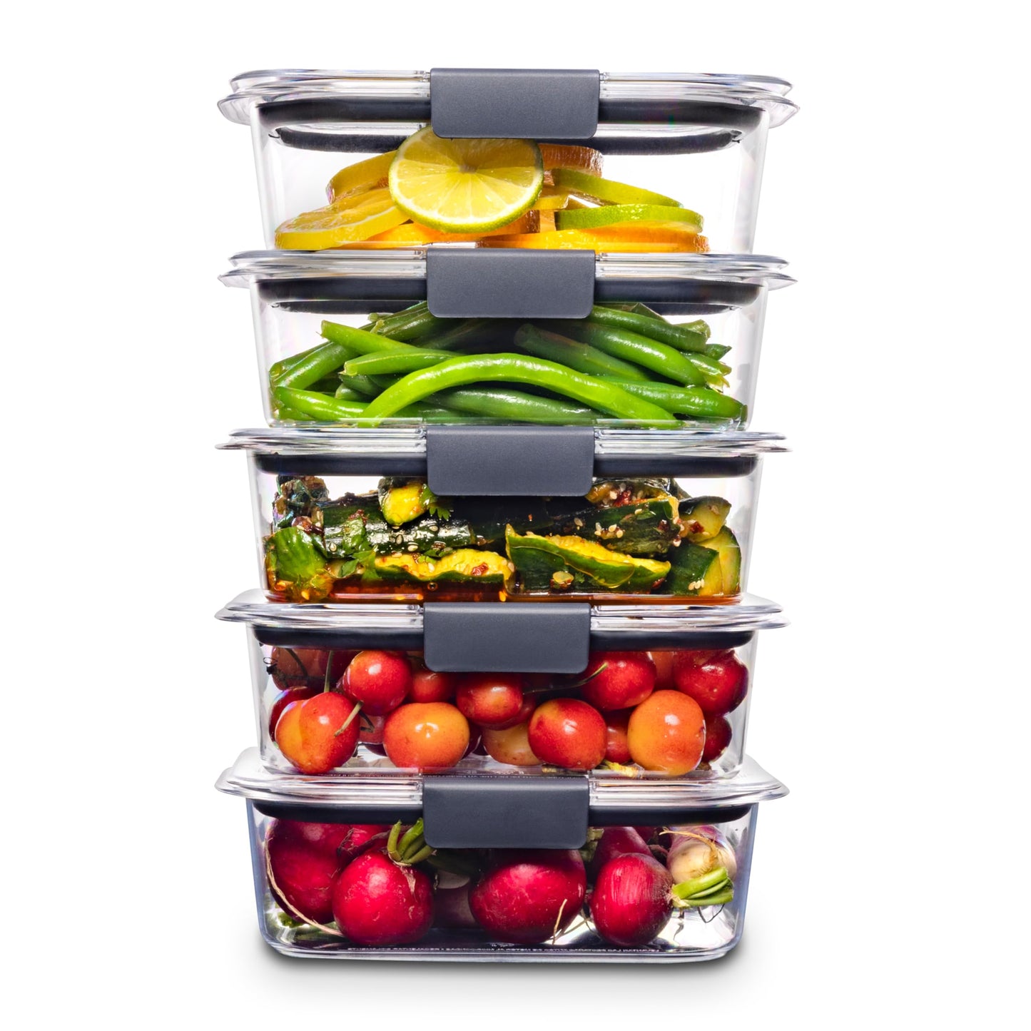 Brilliance Food Storage Containers, BPA Free, Airtight Lids, Ideal for Lunch, Meal Prep & Leftovers, Set of 5 (3.2 Cup)