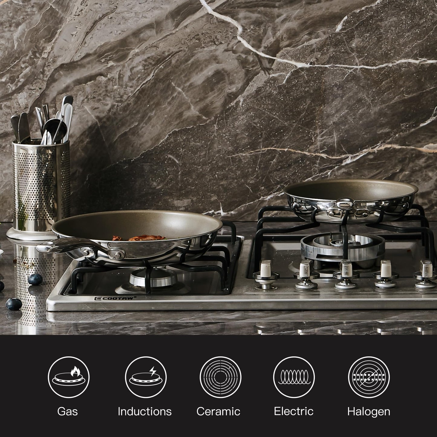 Redchef Non Stick Frying Pans 3 Pcs, Skillets and Frying Pans