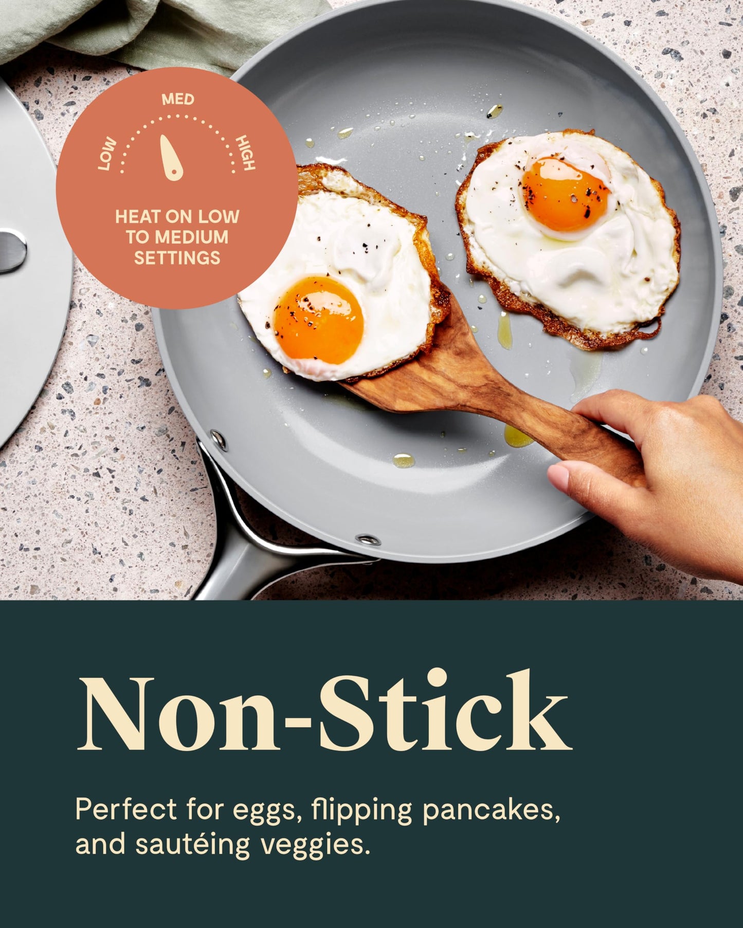 Ceramic Frying Pan (2.7 qt, 10.5") - Non Toxic Compatible with All Stovetops Gas Electric & Induction