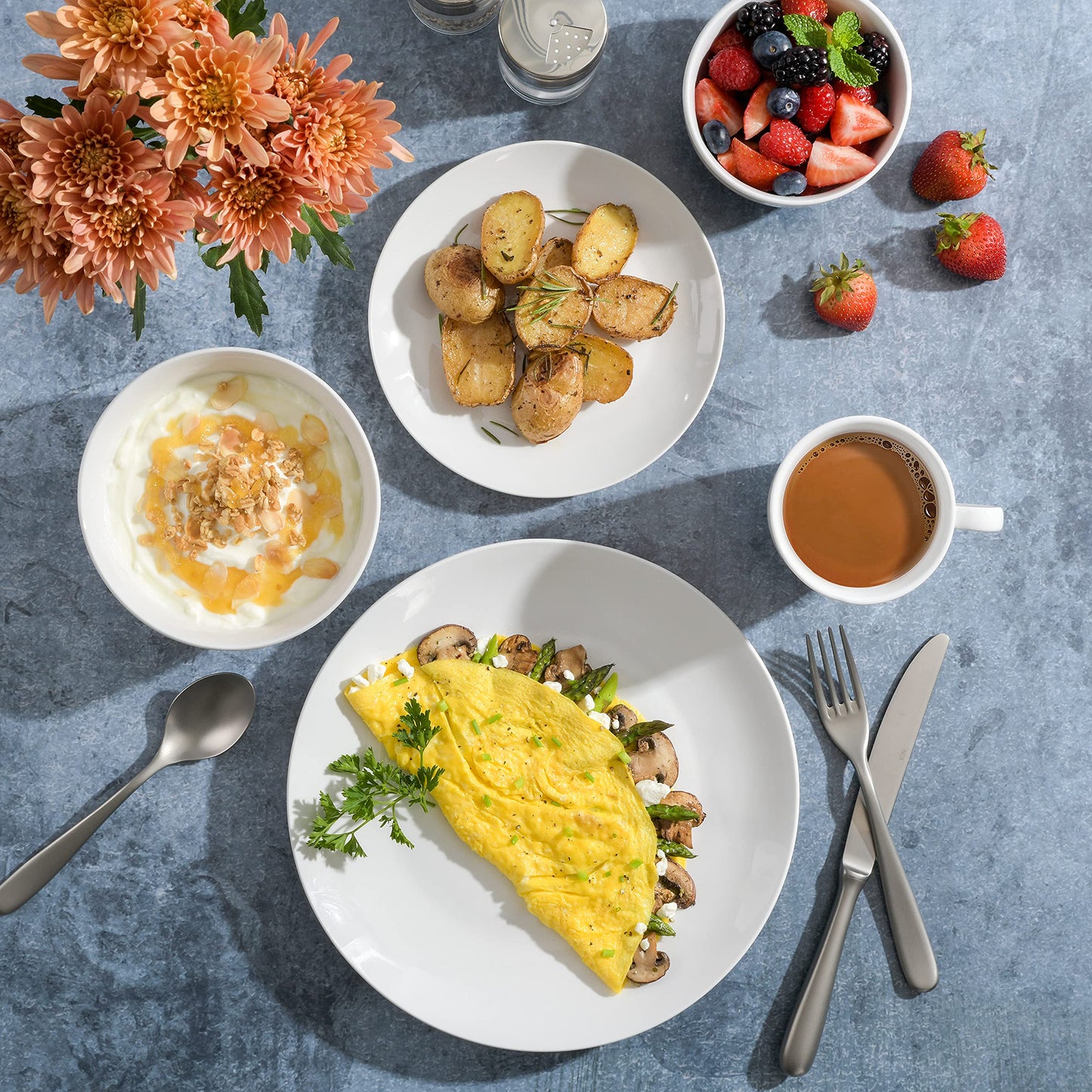 Zen Buffet Porcelain Dinnerware Set, Service for 6 (30pcs)