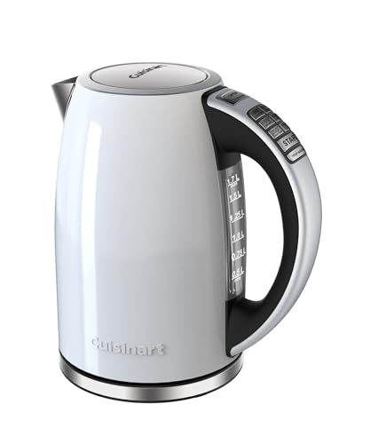 1.7-Liter Stainless Steel Cordless Electric Kettle with 6 Preset Temperatures White