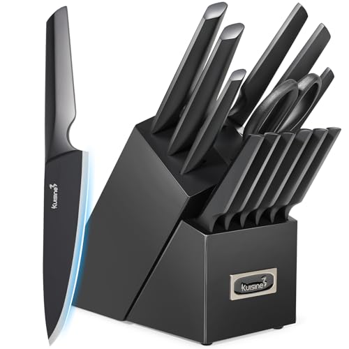 Kitchen Knife Set One-piece Molding 15PCS Stainless Steel Knife Block Set