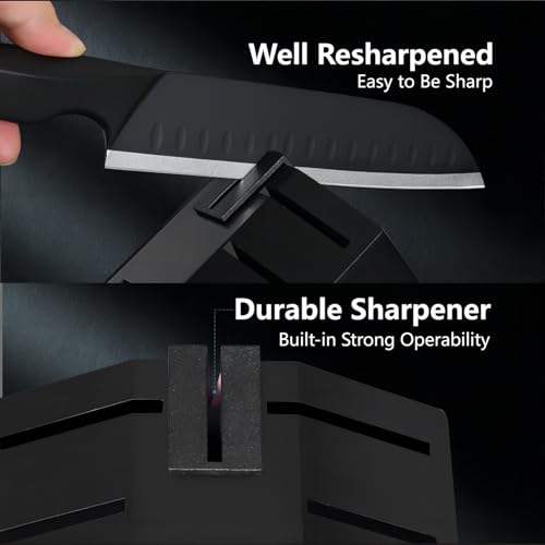Kitchen Knife Set One-piece Molding 15PCS Stainless Steel Knife Block Set