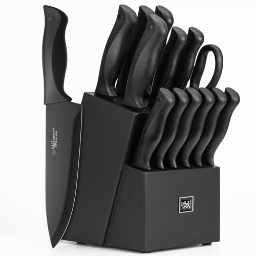 Knife Sets for Kitchen with Block 15 Pcs Kitchen Knife Set