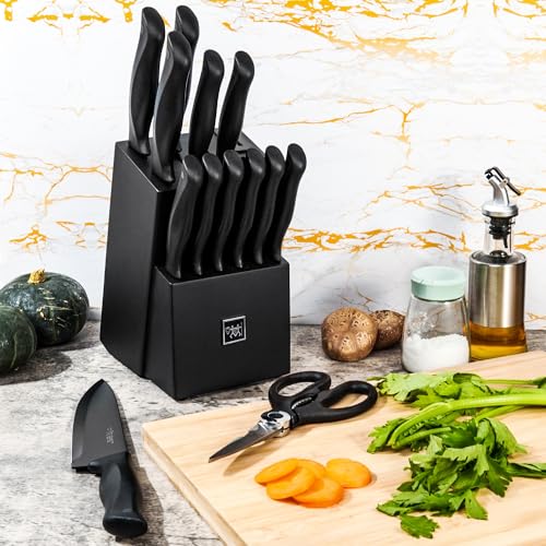 Knife Sets for Kitchen with Block 15 Pcs Kitchen Knife Set