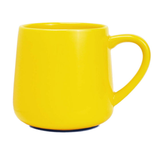 Large Glossy Ceramic Coffee Mug, Yellow Tea Cup for Office and Home, 18 oz