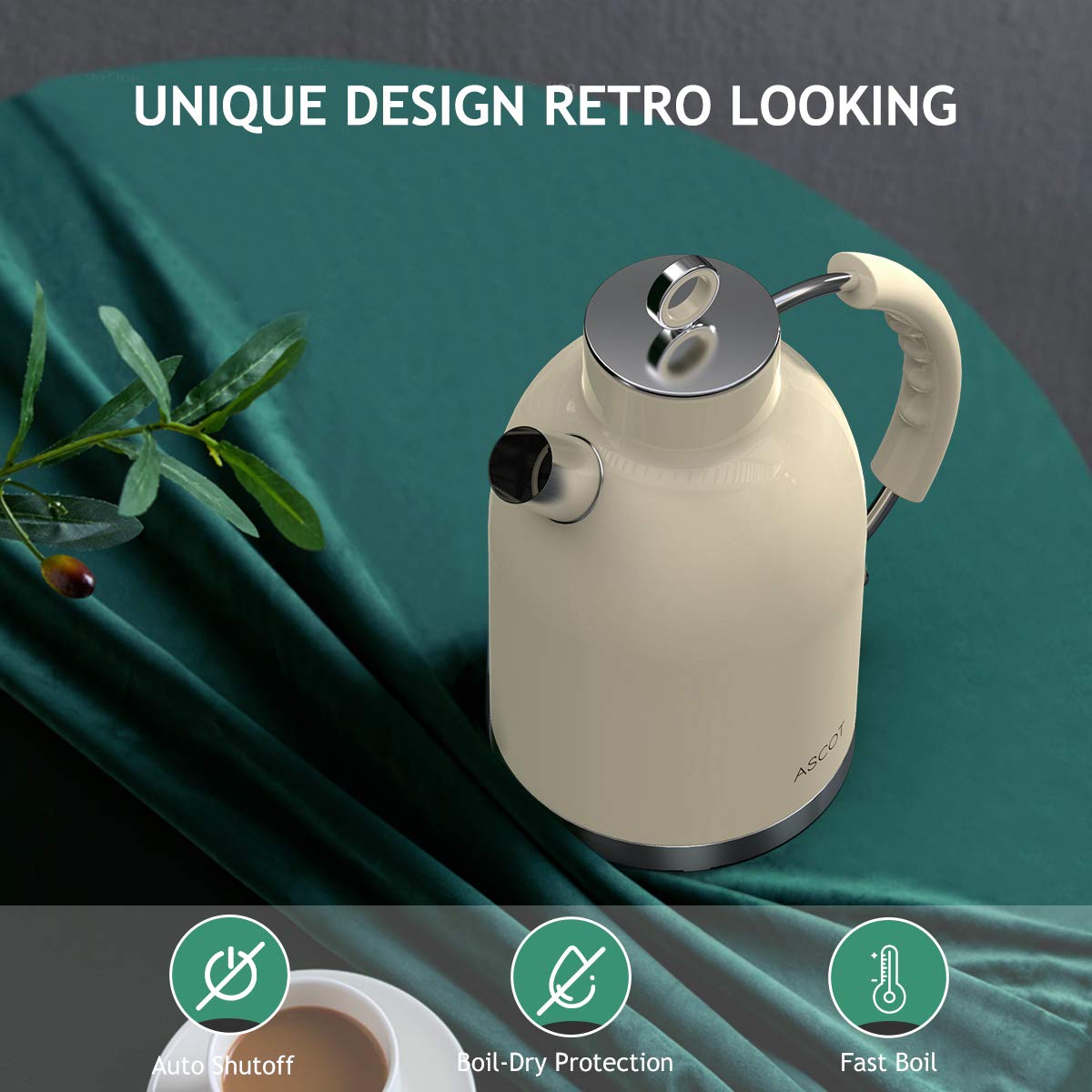 Stainless Steel Electric Tea Kettle Gifts for Men/Women/Family 1.5L 1500W