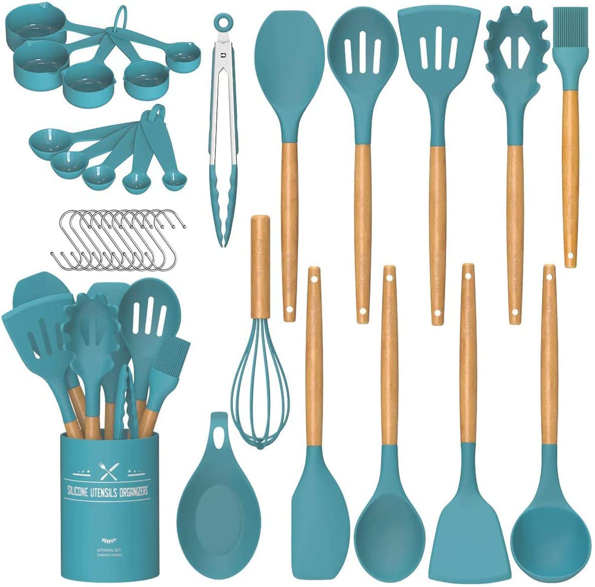 Umite Chef Kitchen Utensils Set Non-Stick Silicone Kitchen Utensils 24 Pieces