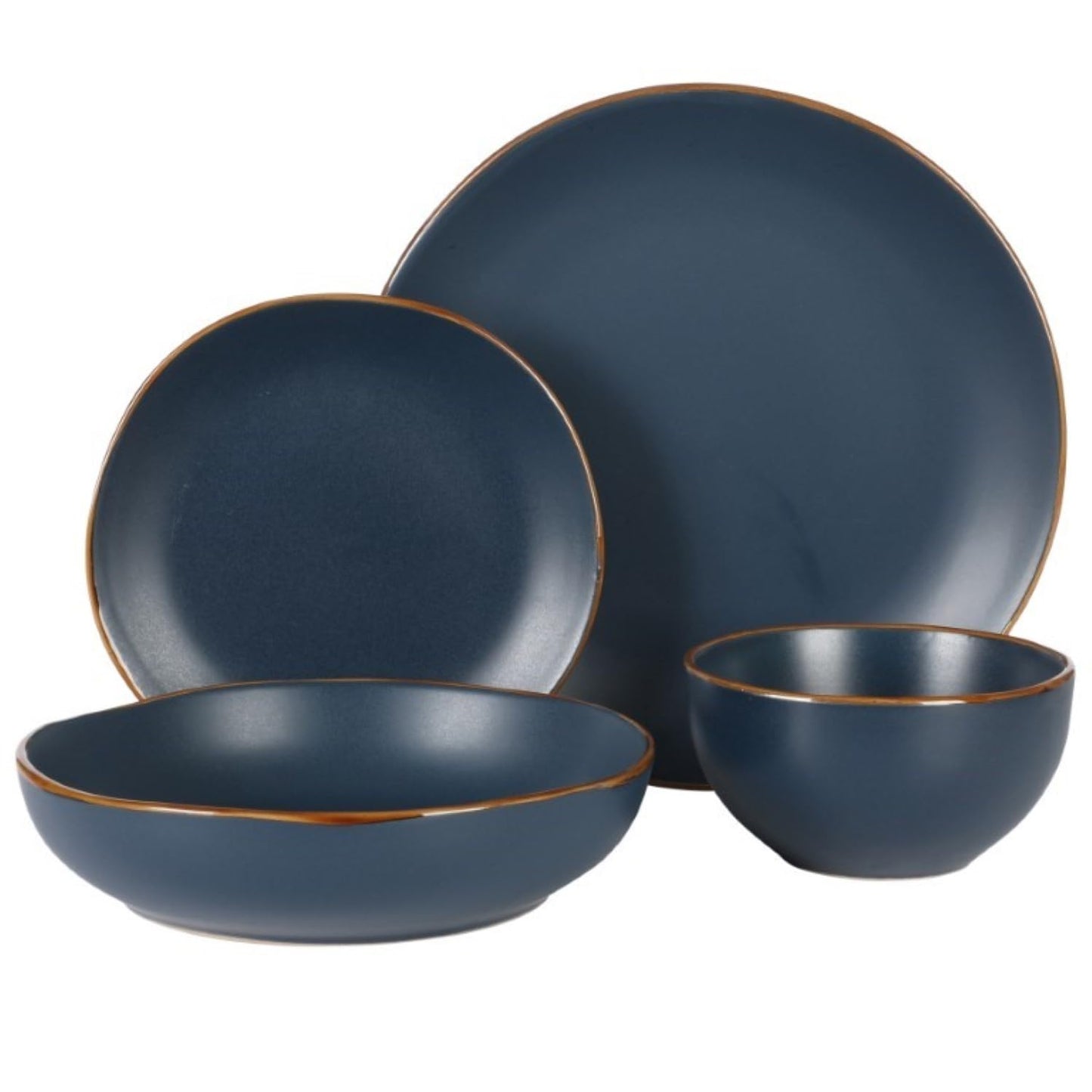 Home Hazeltine 16 Piece Plates Stoneware Ceramic Dinnerware Set