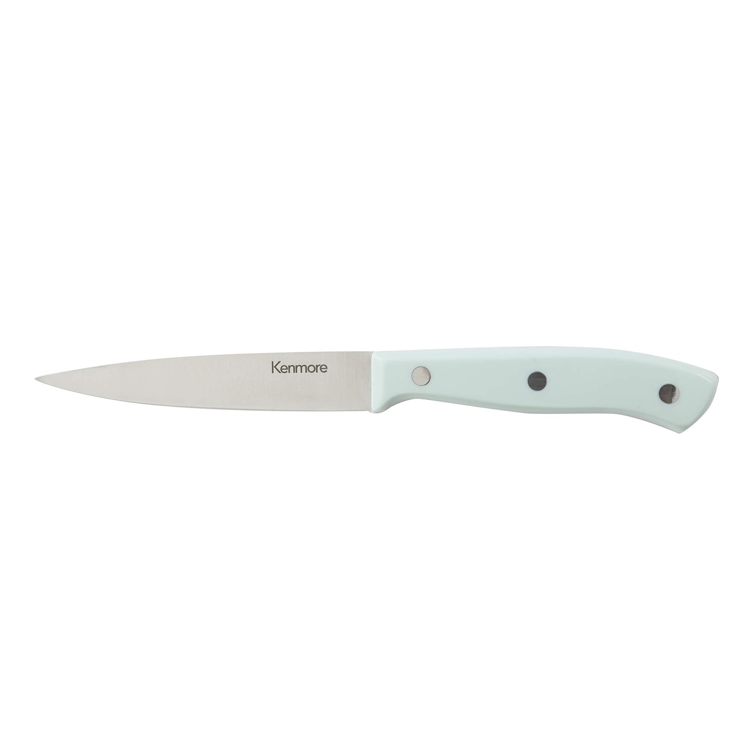 Kenmore Kane Stainless Steel Forged Triple Riveted Cutlery Knife Block Set, 14-Piece, Glacier Blue