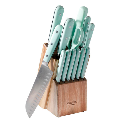 Martha Stewart 14 Piece High Carbon Stainless Steel Cutlery Knife Block Set