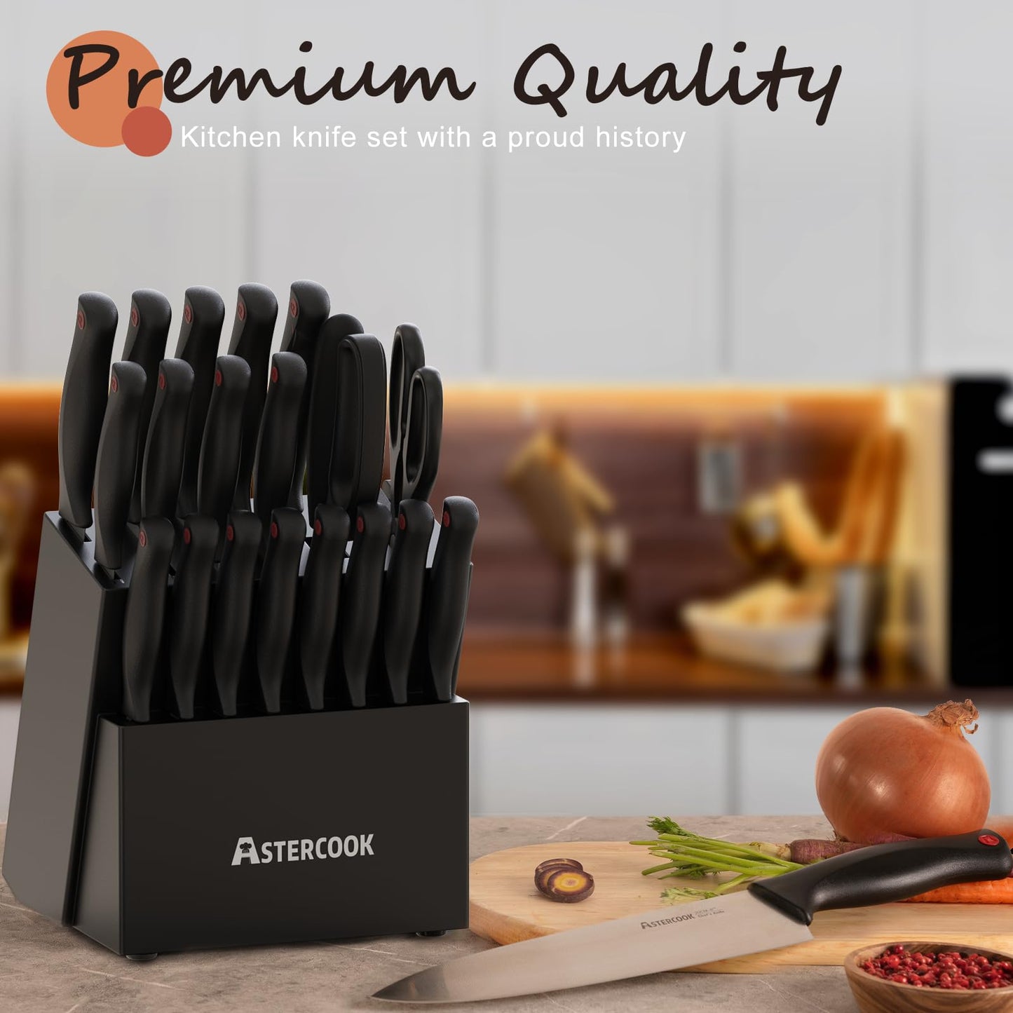 Knife Set 21 Pieces Knife Sets for Kitchen with Block