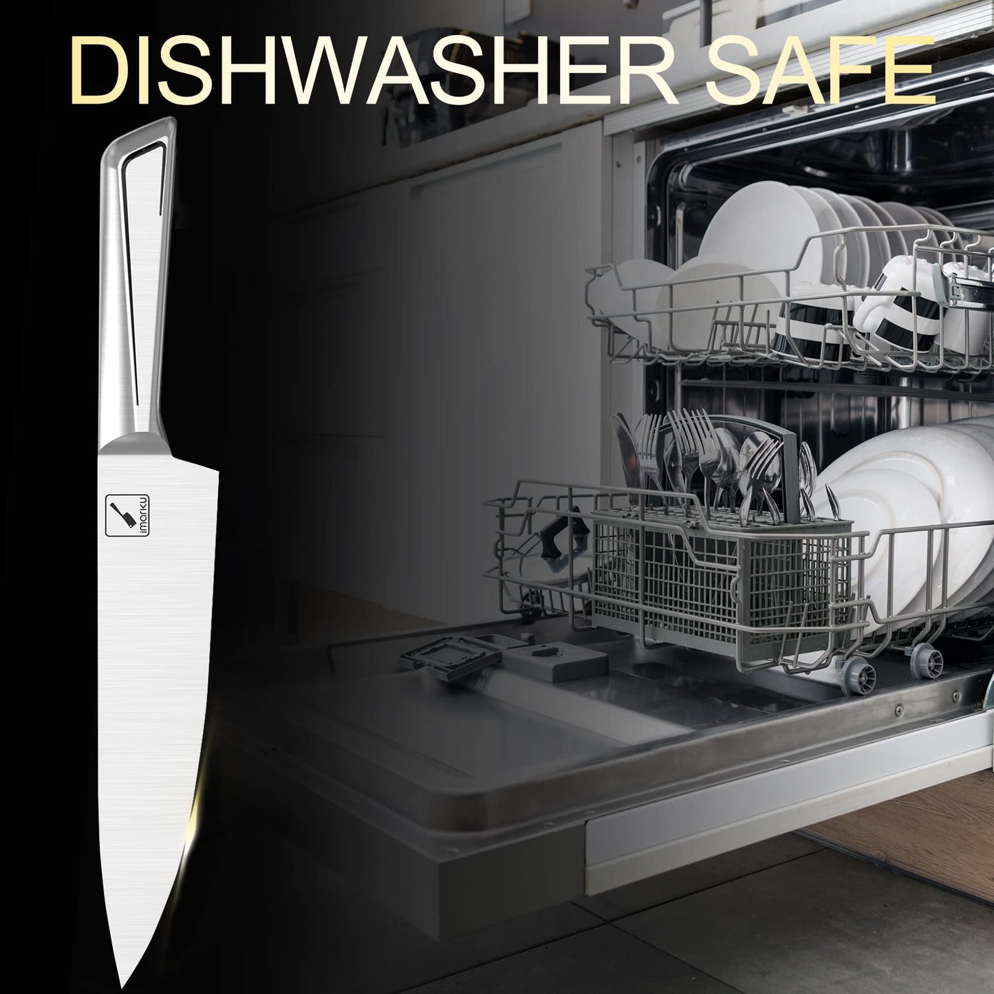 Knife Sets for Kitchen with Block 16 PCS High Carbon Stainless Steel Knife set Dishwasher Safe