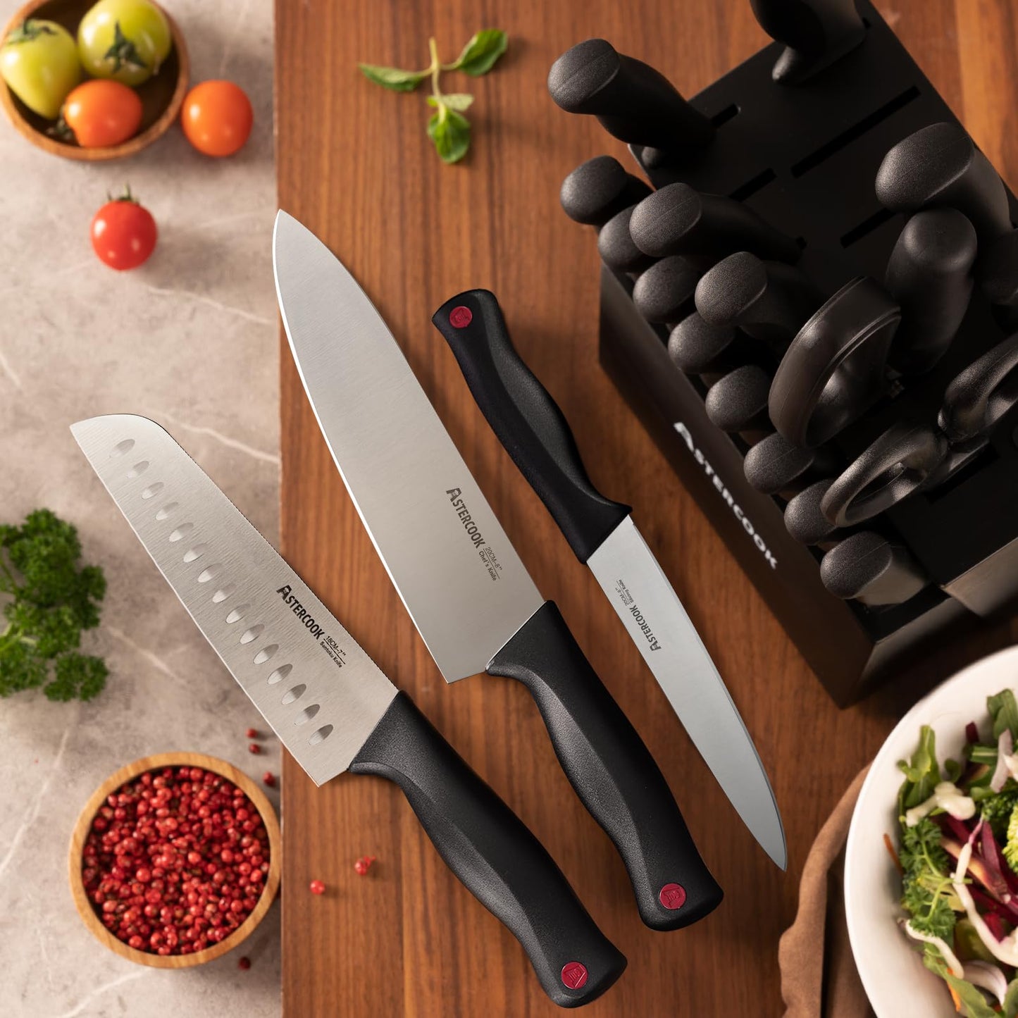 Knife Set 21 Pieces Knife Sets for Kitchen with Block