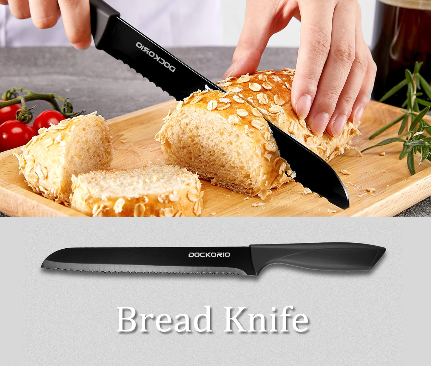 Kitchen Knife Set with Block 19 PCS Carbon Stainless Steel all in one Knife Set
