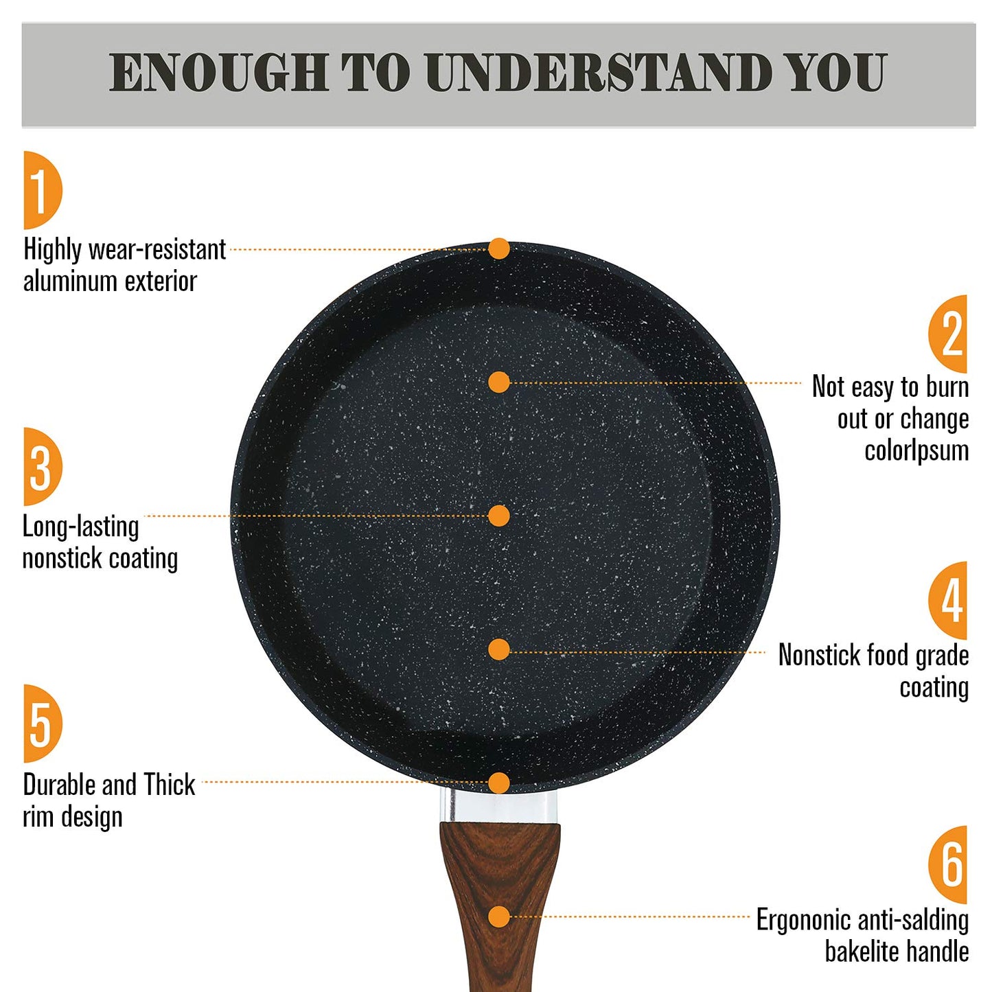 Induction Cookware Sets - 12 Piece Cooking Pan Set Granite Black Nonstick Pots and Pans Set