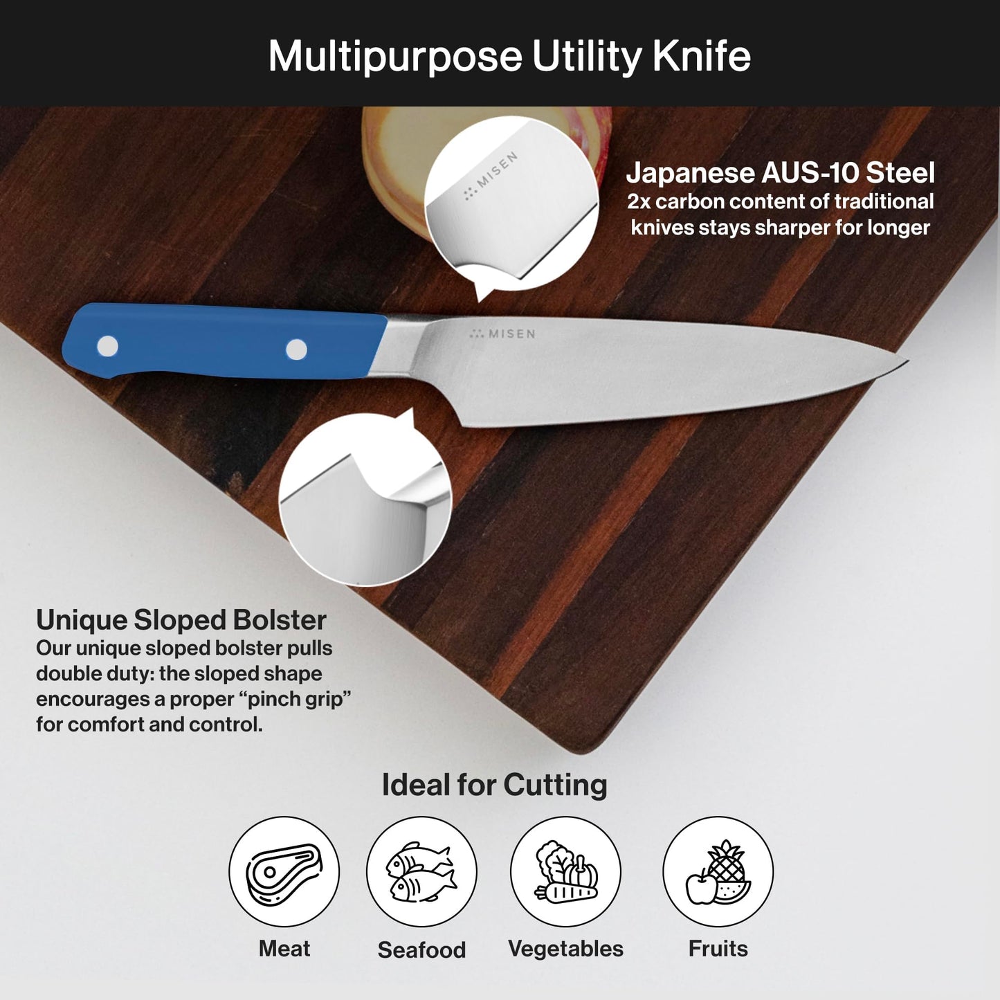 High Carbon Stainless Steel Kitchen Knife for Chopping and Slicing 5.5 ins