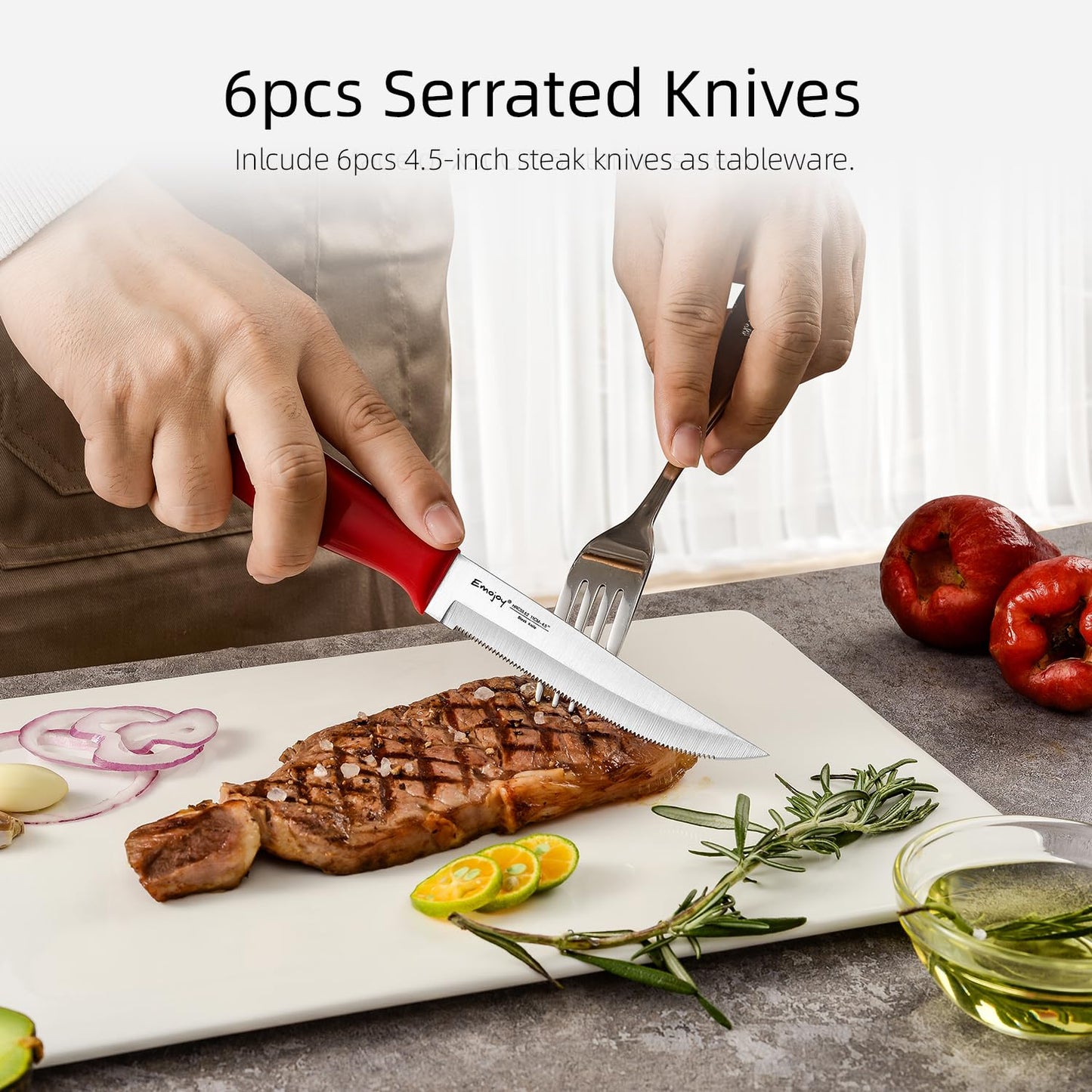 Knife Kitchen Knife Set with Block Wooden 15-Pieces