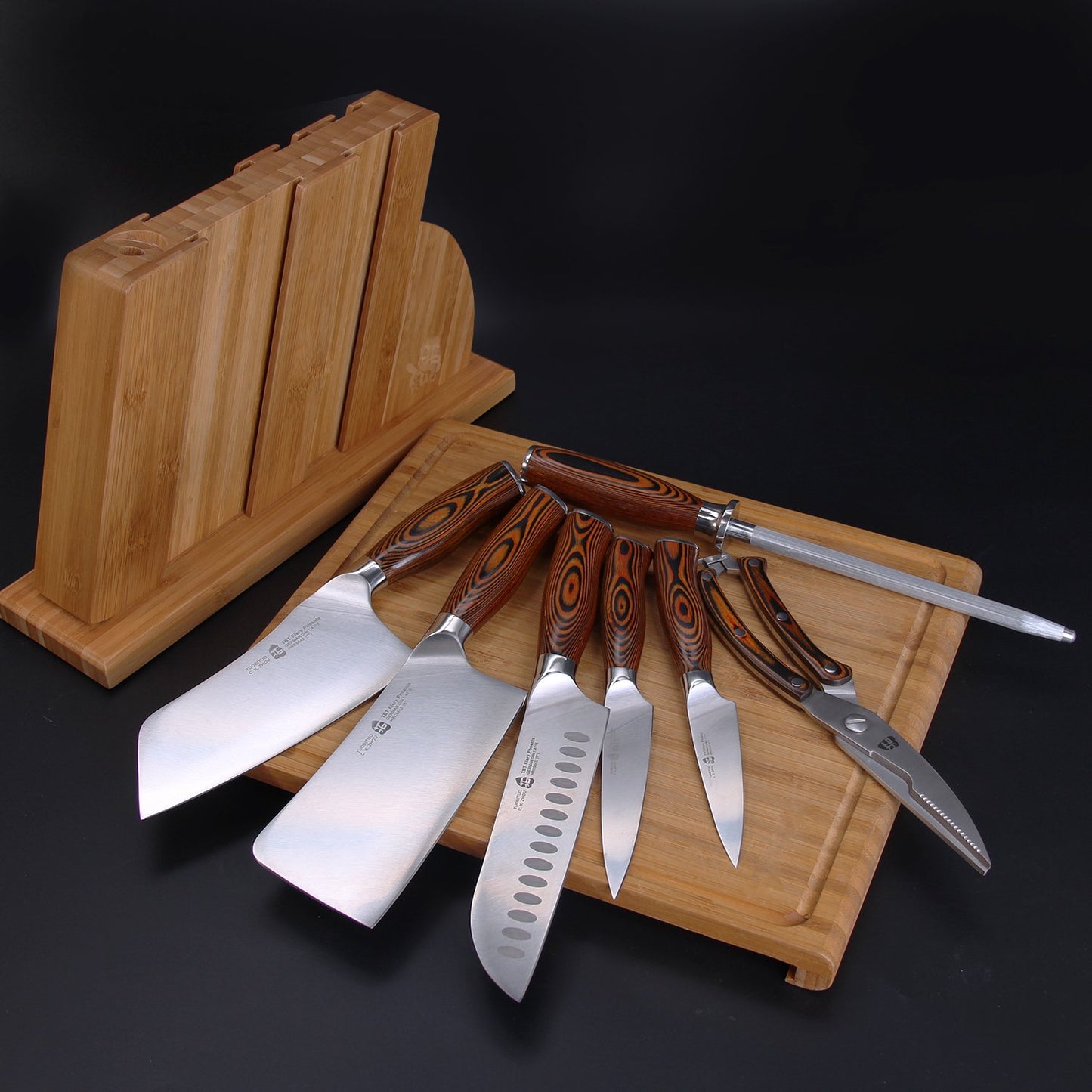 8-pcs Kitchen Knife Set - Forged German X50CrMoV15 Steel