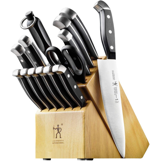 Premium Quality 15-Piece Knife Set with Block, Razor-Sharp