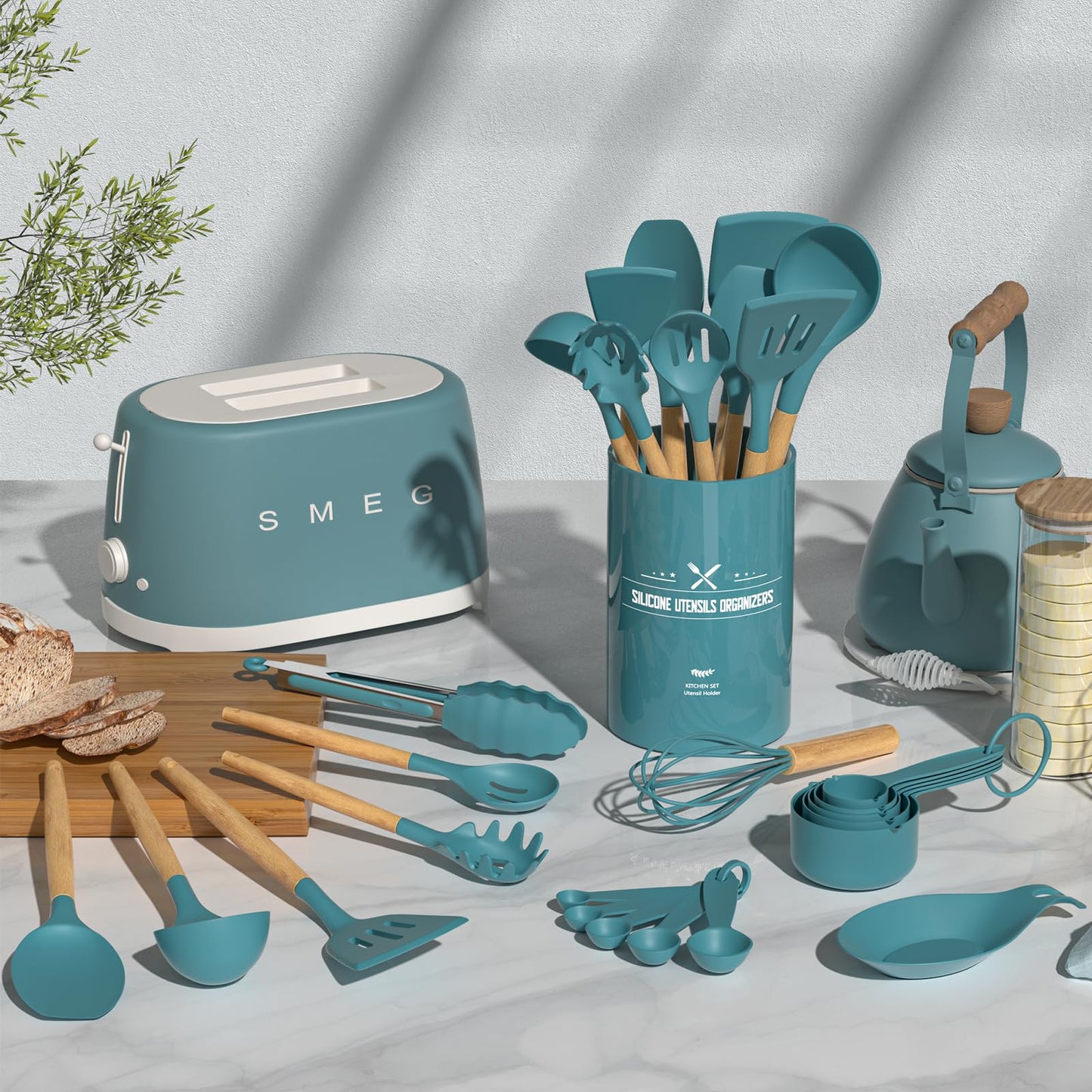 Umite Chef Kitchen Utensils Set Non-Stick Silicone Kitchen Utensils 24 Pieces
