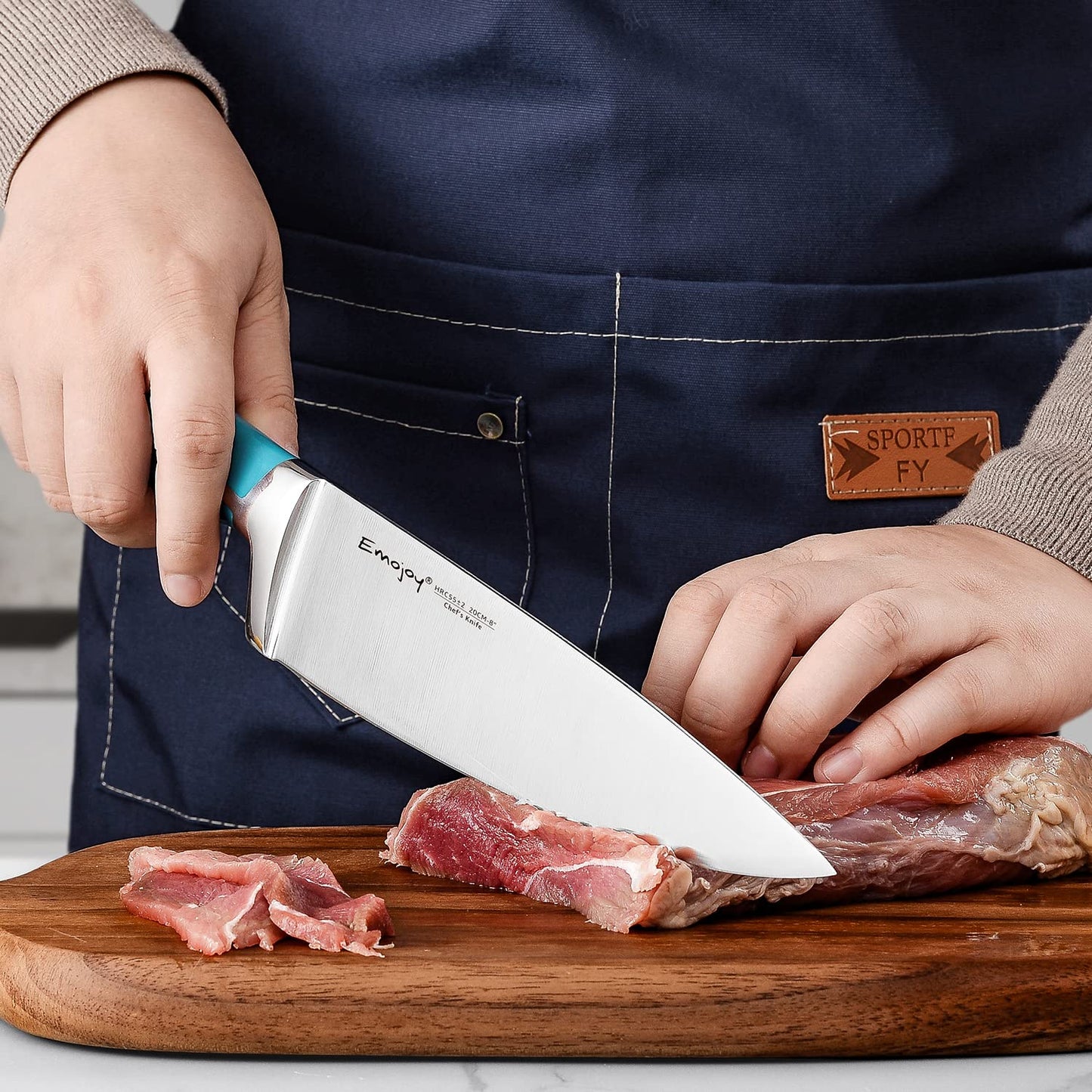 Knife Set 15-Piece Kitchen Knife Set with Block Wooden