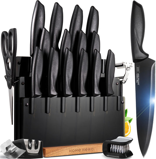 Kitchen Knife Set - High Carbon Stainless Steel Knife Block Set 20pcs