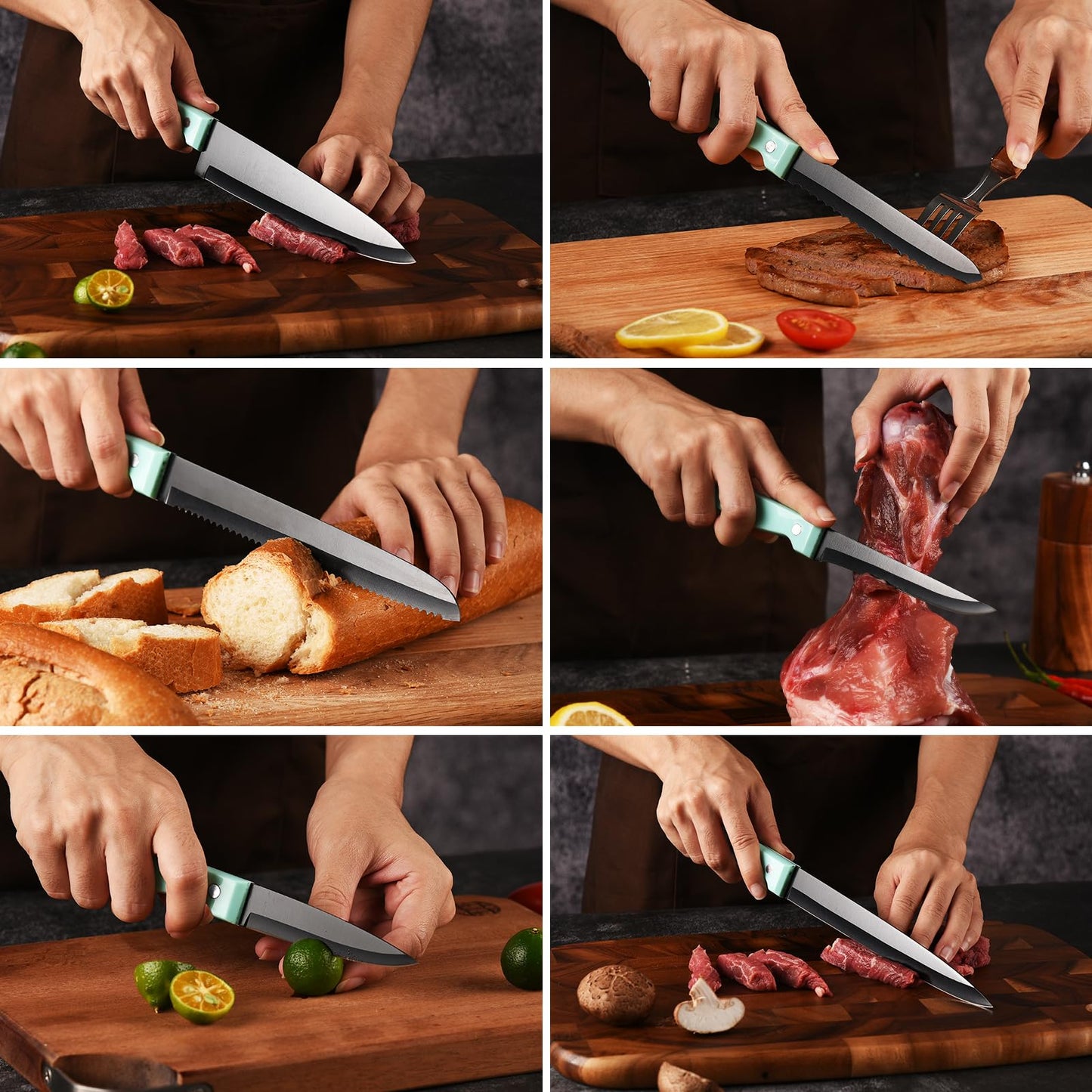 Knife Set 16 Pieces Dishwasher Safe Kitchen Knives German Stainless Steel Knife Block Set