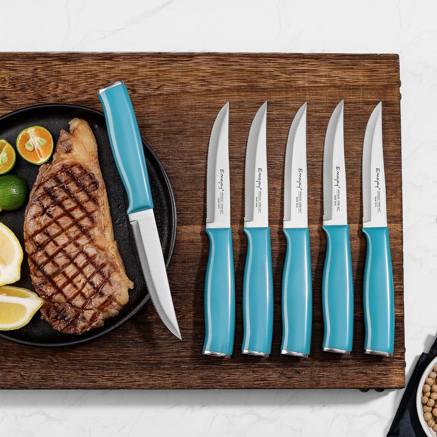 Knife Set 15-Piece Kitchen Knife Set with Block Wooden
