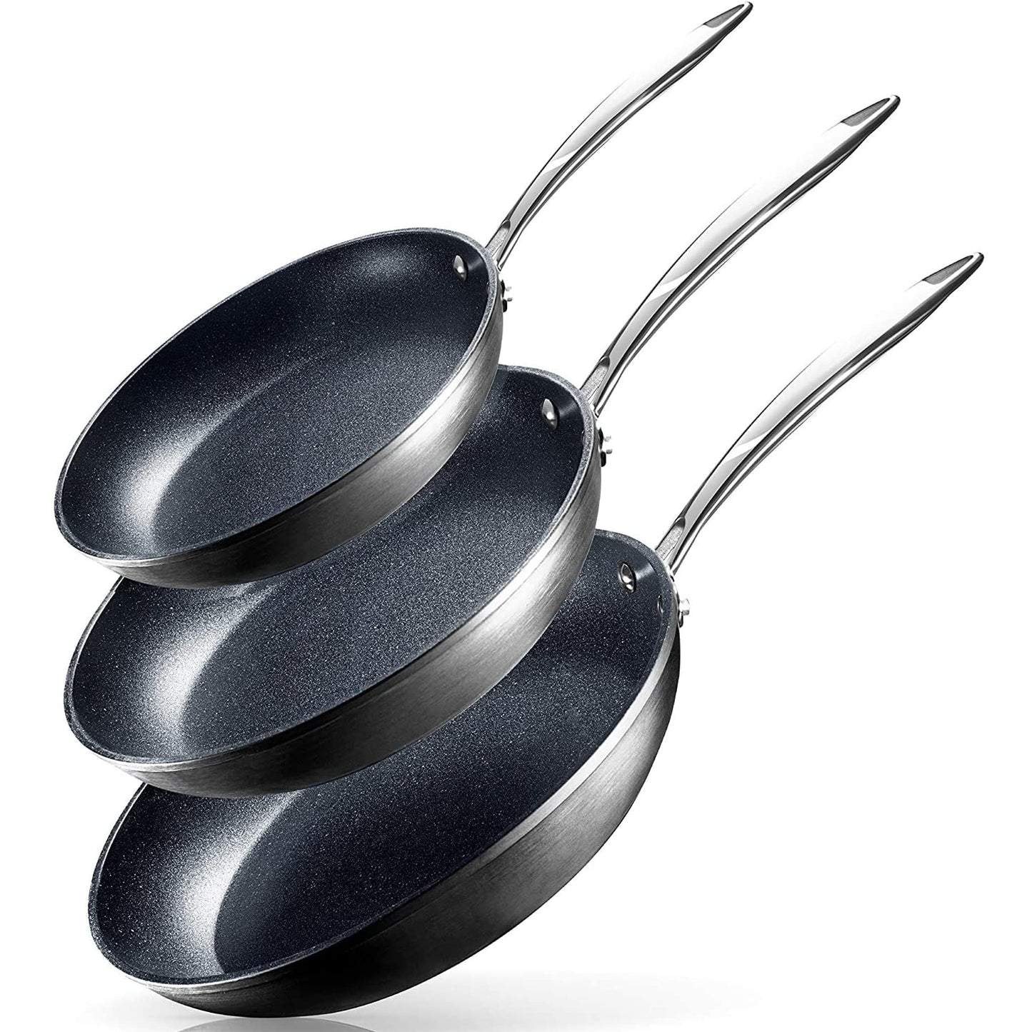 Pro 3 Pc Non Stick Frying Pans Set for Cooking