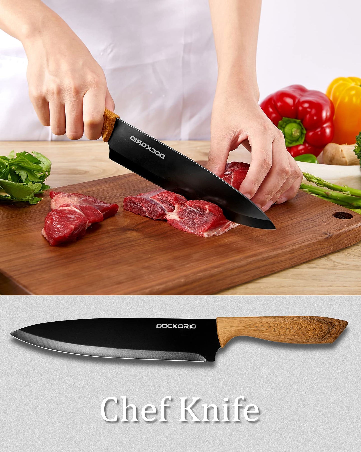 All in one 19 PCS High Carbon Stainless Steel Sharp Serrated Steak Knives Set